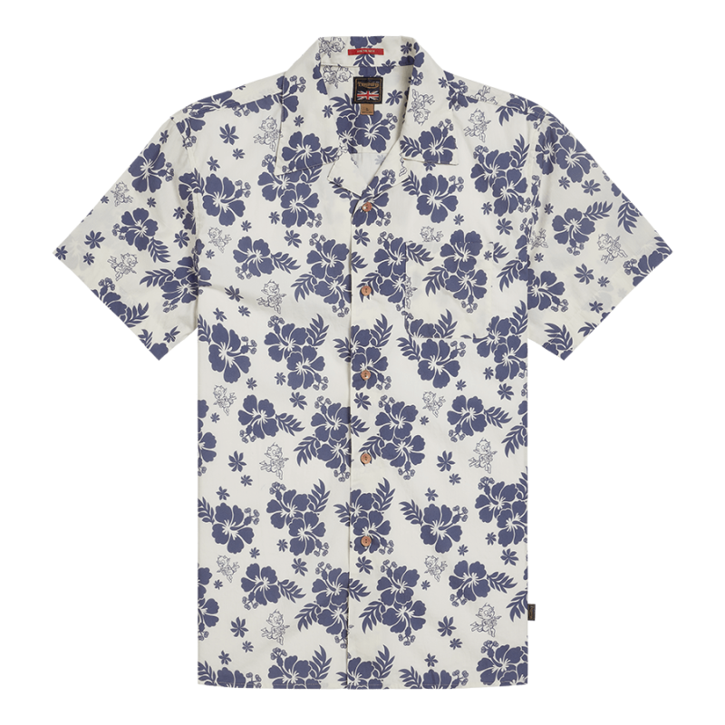 Short sleeve top printed button up